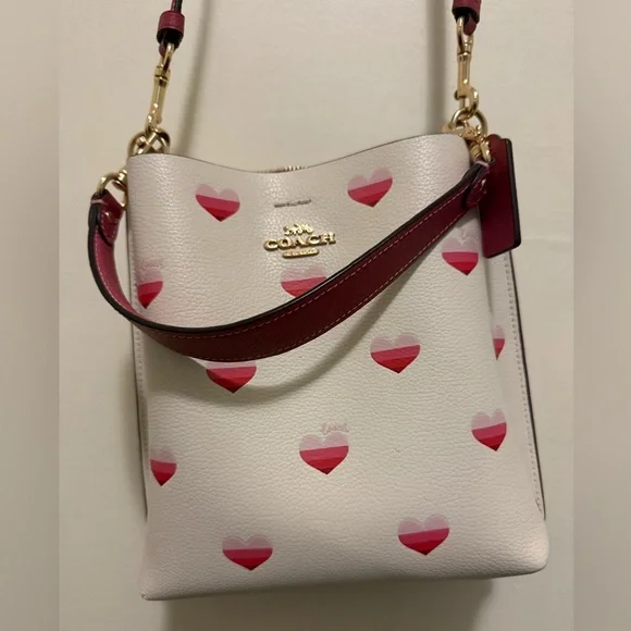 Coach Limited Edition Mollie Bucket Bag With Stripe Heart Print - Picture 4 of 15